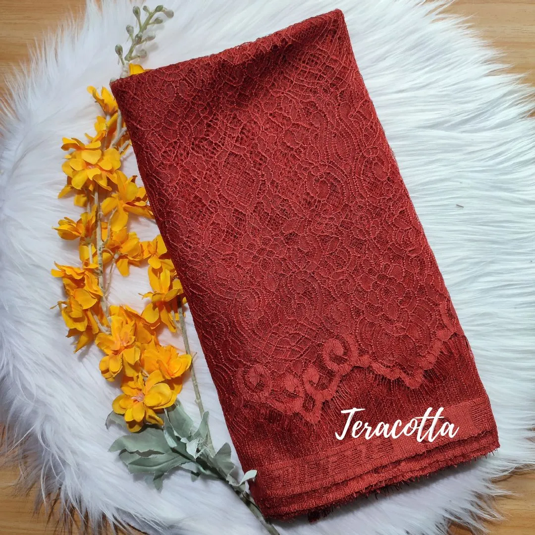 PANEL BRUKAT CHANTILLY - [ KODE 4982 ] - GRADE B -  BAHAN KEBAYA - GAUN PENGANTIN - BUSANA PESTA view 2