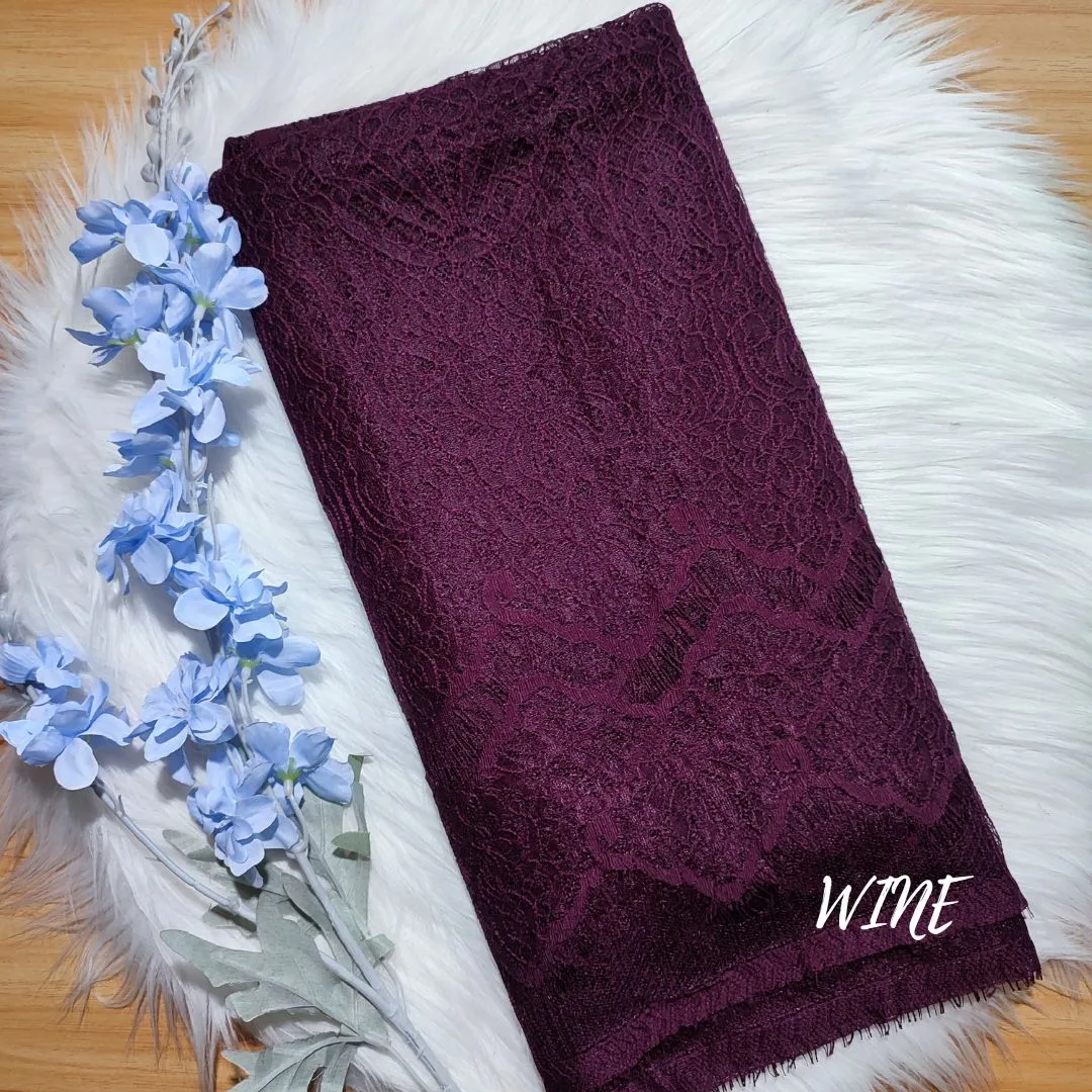 PANEL BRUKAT CHANTILLY - [ KODE 5076A ] - GRADE B - KEBAYA MODERN - GAUN PENGANTIN - BUSANA PESTA view 4