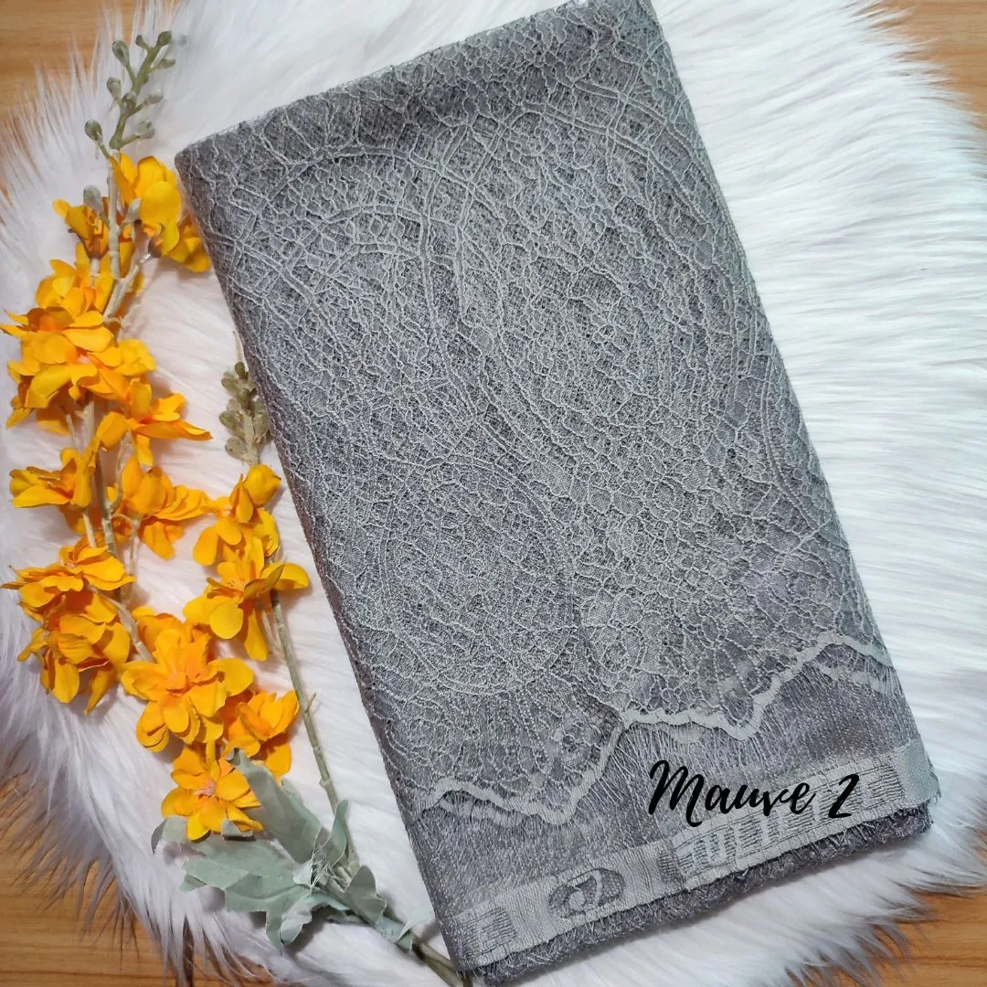 PANEL BRUKAT CHANTILLY - [ KODE 5283 ] - GRADE B -  BAHAN KEBAYA - GAUN PENGANTIN - BUSANA PESTA view 2
