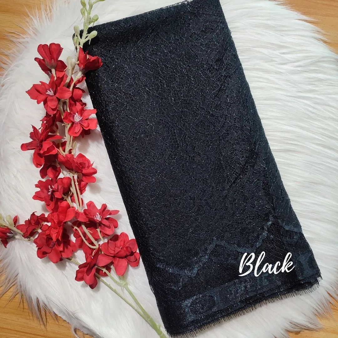 PANEL CHANTILLY METALIC - [ KODE 5219 ]  - GRADE B - BAHAN KEBAYA - GAUN PENGANTIN - FASHION MODERN view 12