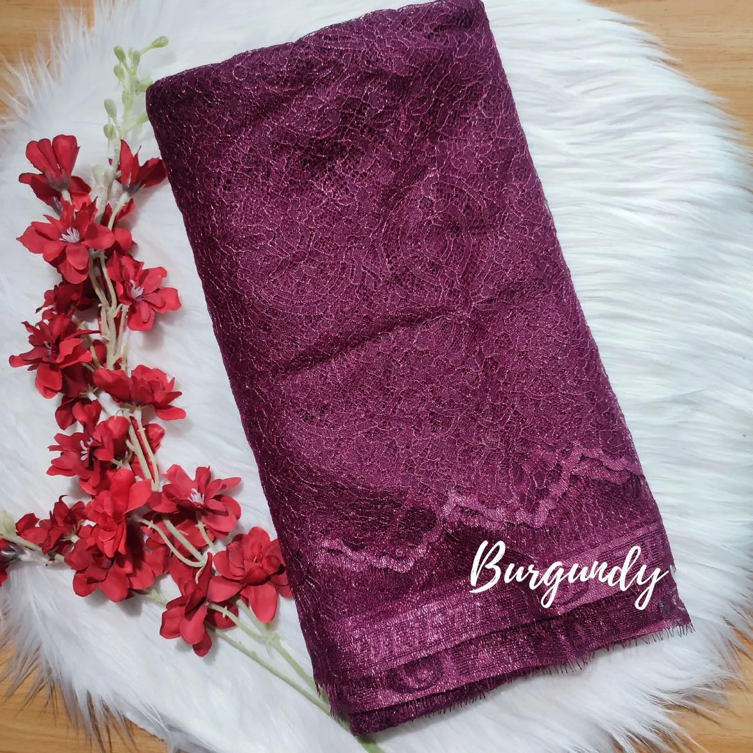 PANEL CHANTILLY METALIC - [ KODE 5219 ]  - GRADE B - BAHAN KEBAYA - GAUN PENGANTIN - FASHION MODERN view 7