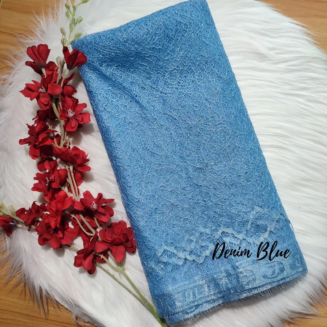 PANEL CHANTILLY METALIC - [ KODE 5219 ]  - GRADE B - BAHAN KEBAYA - GAUN PENGANTIN - FASHION MODERN view 8