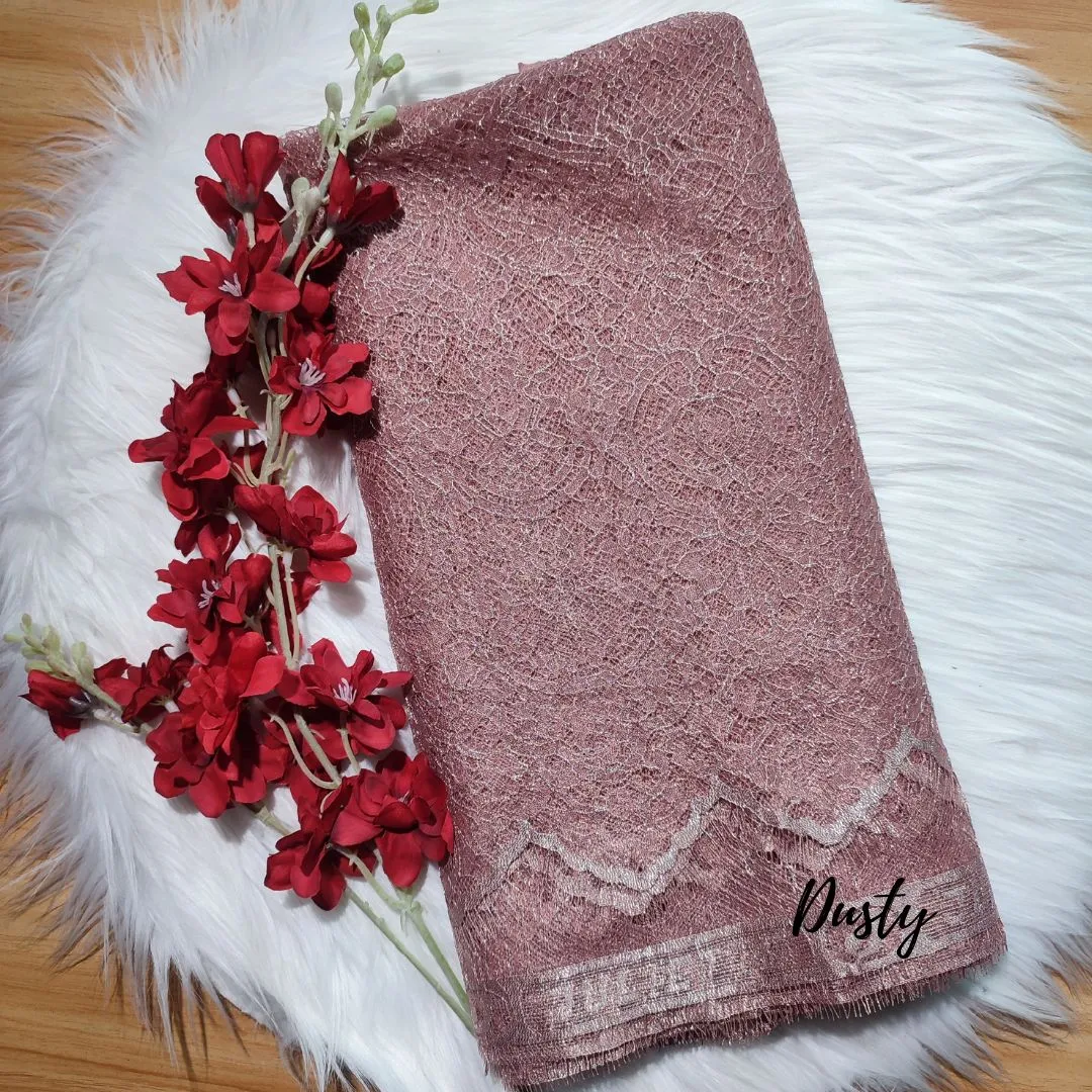 PANEL CHANTILLY METALIC - [ KODE 5219 ]  - GRADE B - BAHAN KEBAYA - GAUN PENGANTIN - FASHION MODERN view 10