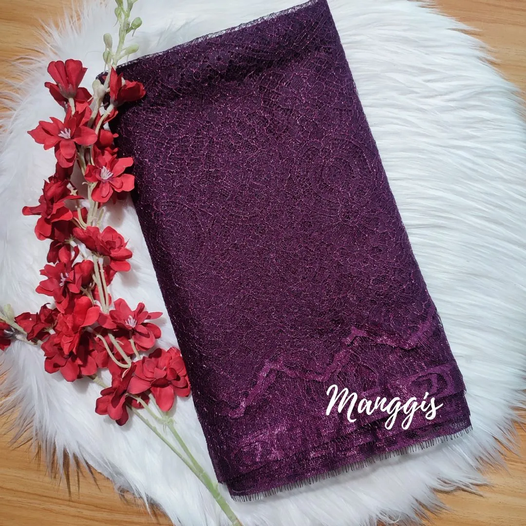 PANEL CHANTILLY METALIC - [ KODE 5219 ]  - GRADE B - BAHAN KEBAYA - GAUN PENGANTIN - FASHION MODERN view 4