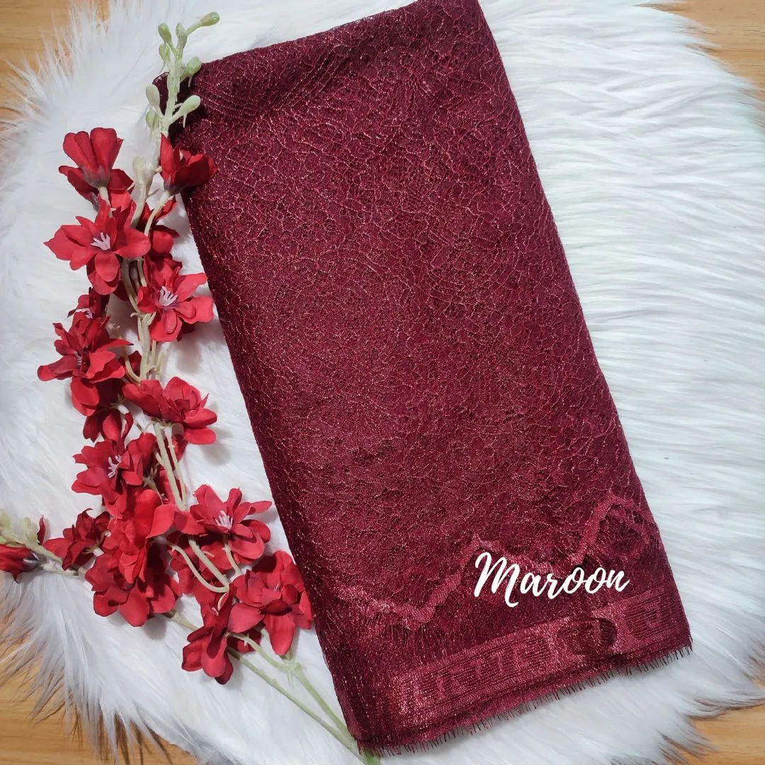 PANEL CHANTILLY METALIC - [ KODE 5219 ]  - GRADE B - BAHAN KEBAYA - GAUN PENGANTIN - FASHION MODERN view 5