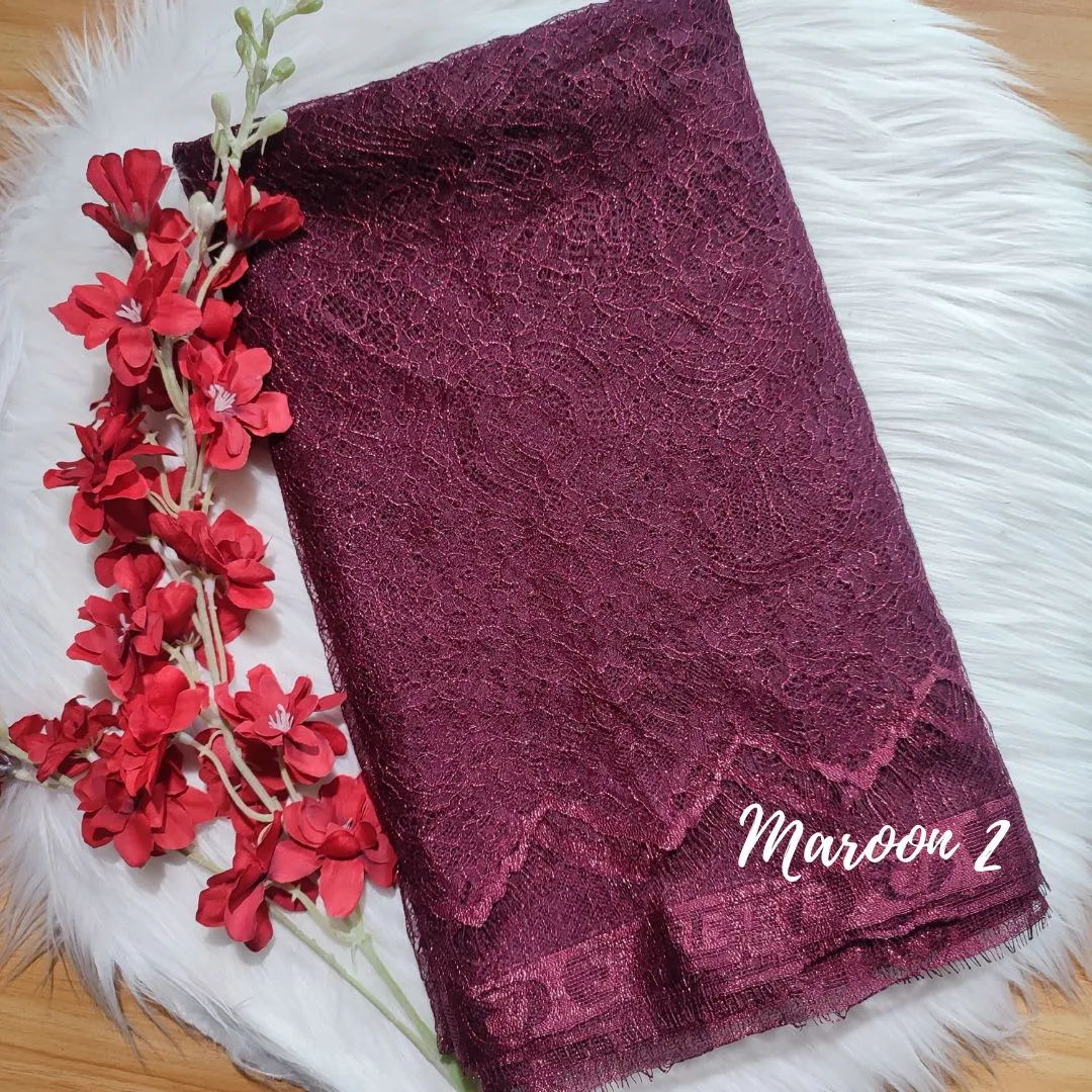 PANEL CHANTILLY METALIC - [ KODE 5219 ]  - GRADE B - BAHAN KEBAYA - GAUN PENGANTIN - FASHION MODERN view 6