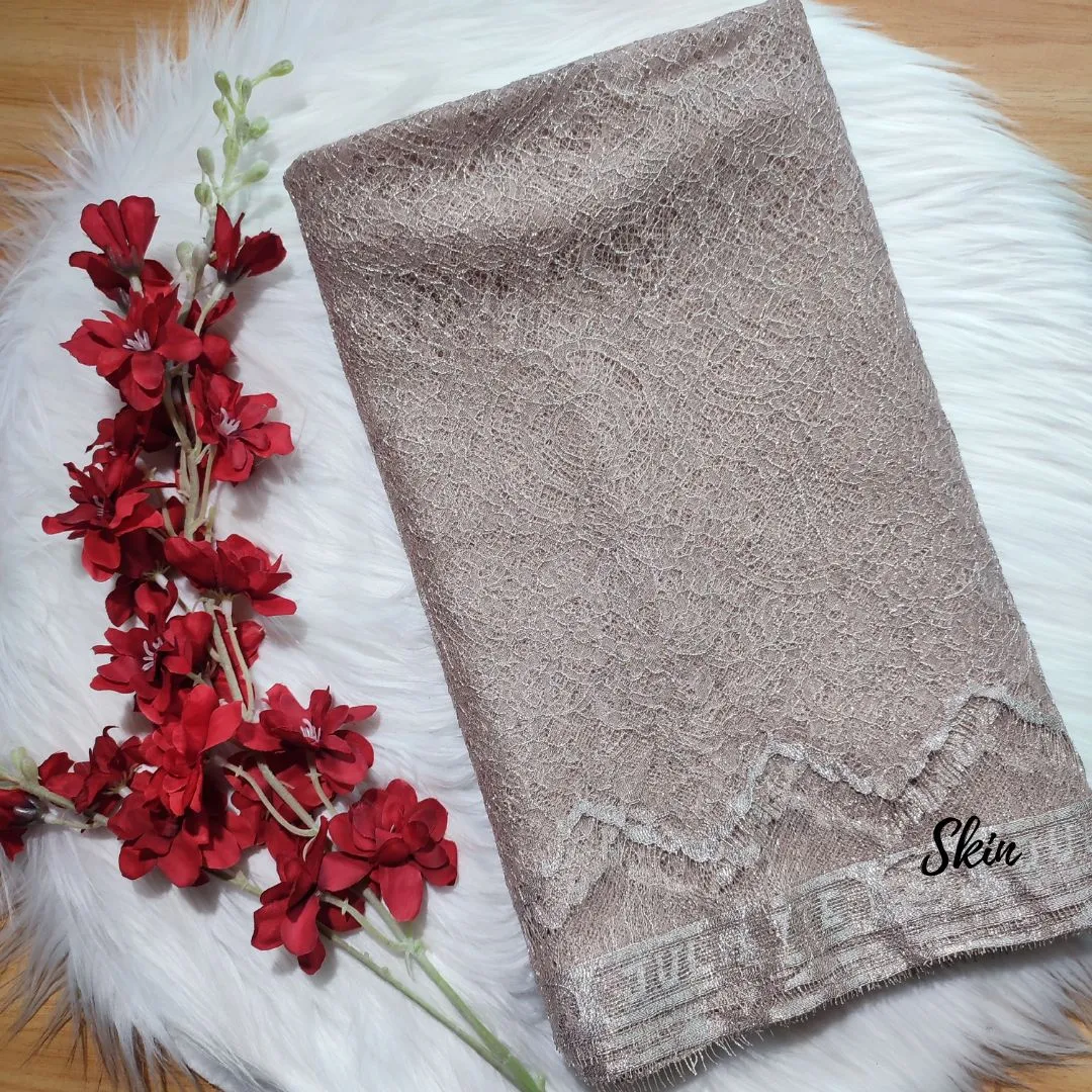 PANEL CHANTILLY METALIC - [ KODE 5219 ]  - GRADE B - BAHAN KEBAYA - GAUN PENGANTIN - FASHION MODERN view 11