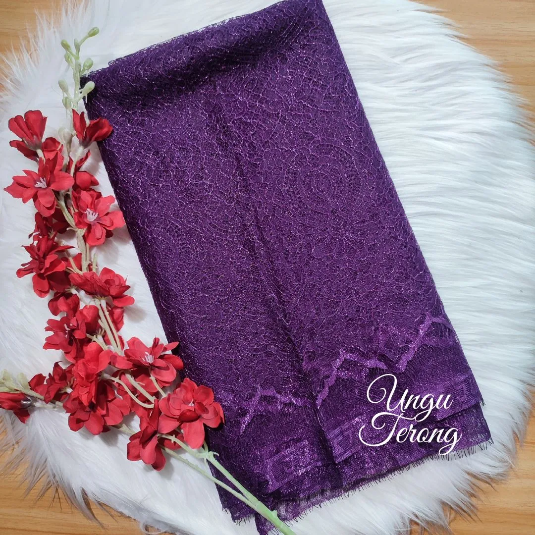 PANEL CHANTILLY METALIC - [ KODE 5219 ]  - GRADE B - BAHAN KEBAYA - GAUN PENGANTIN - FASHION MODERN view 2