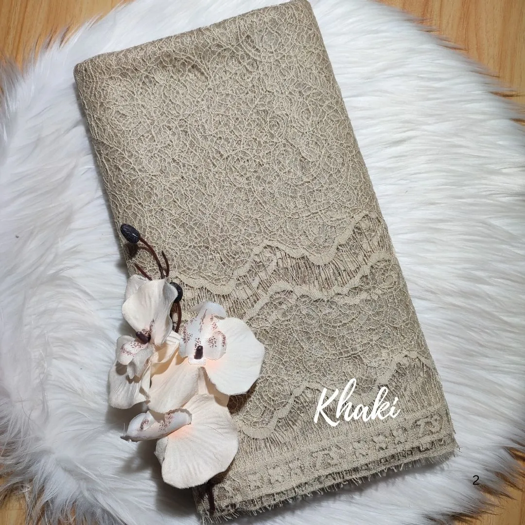 PANEL CHANTILLY POLOS - [ KODE 2475Q ] - GRADE B - BAHAN KEBAYA - GAUN PENGANTIN - BUSANA MODERN view 4