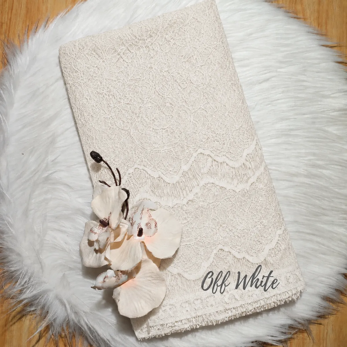 PANEL CHANTILLY POLOS - [ KODE 2475Q ] - GRADE B - BAHAN KEBAYA - GAUN PENGANTIN - BUSANA MODERN view 2