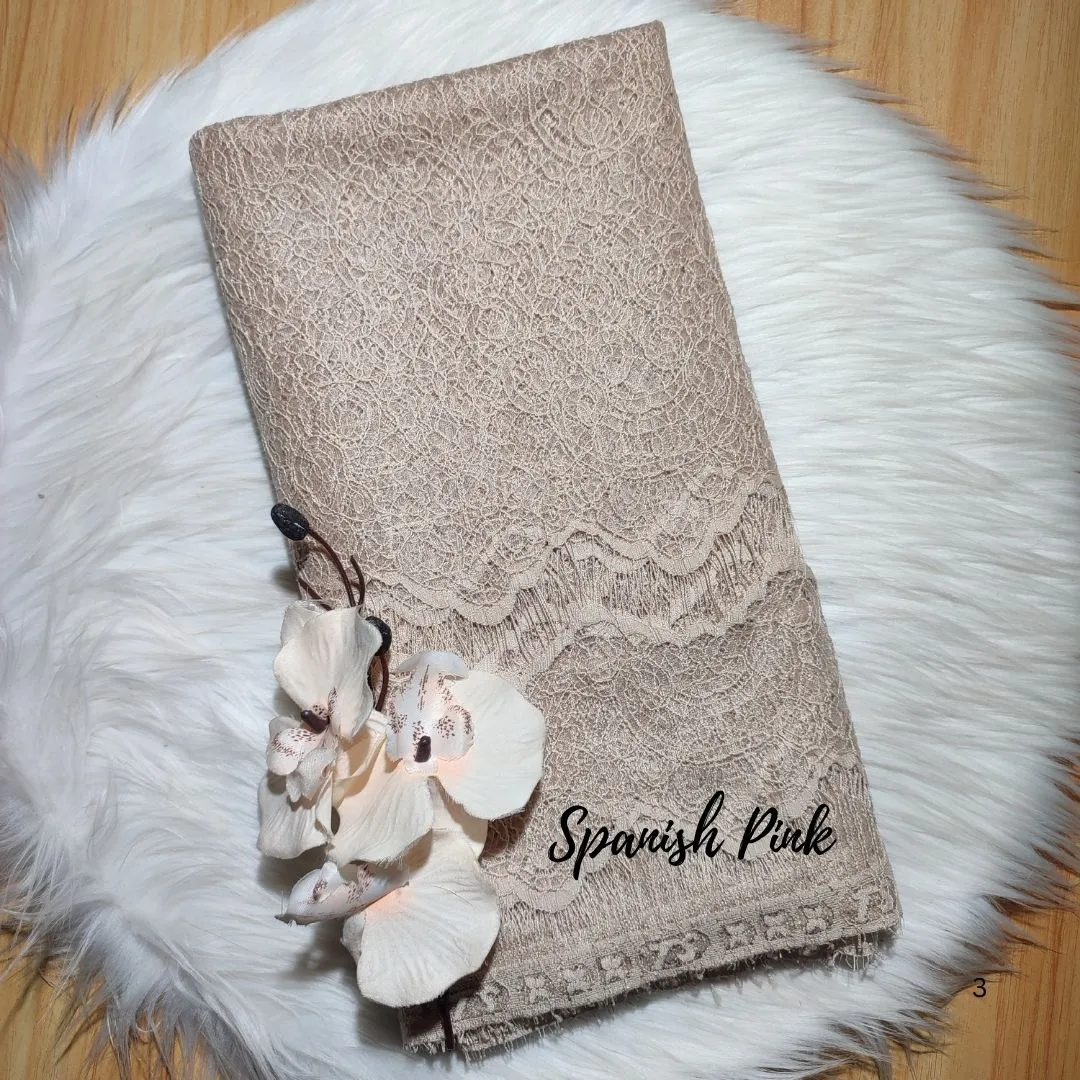 PANEL CHANTILLY POLOS - [ KODE 2475Q ] - GRADE B - BAHAN KEBAYA - GAUN PENGANTIN - BUSANA MODERN view 3