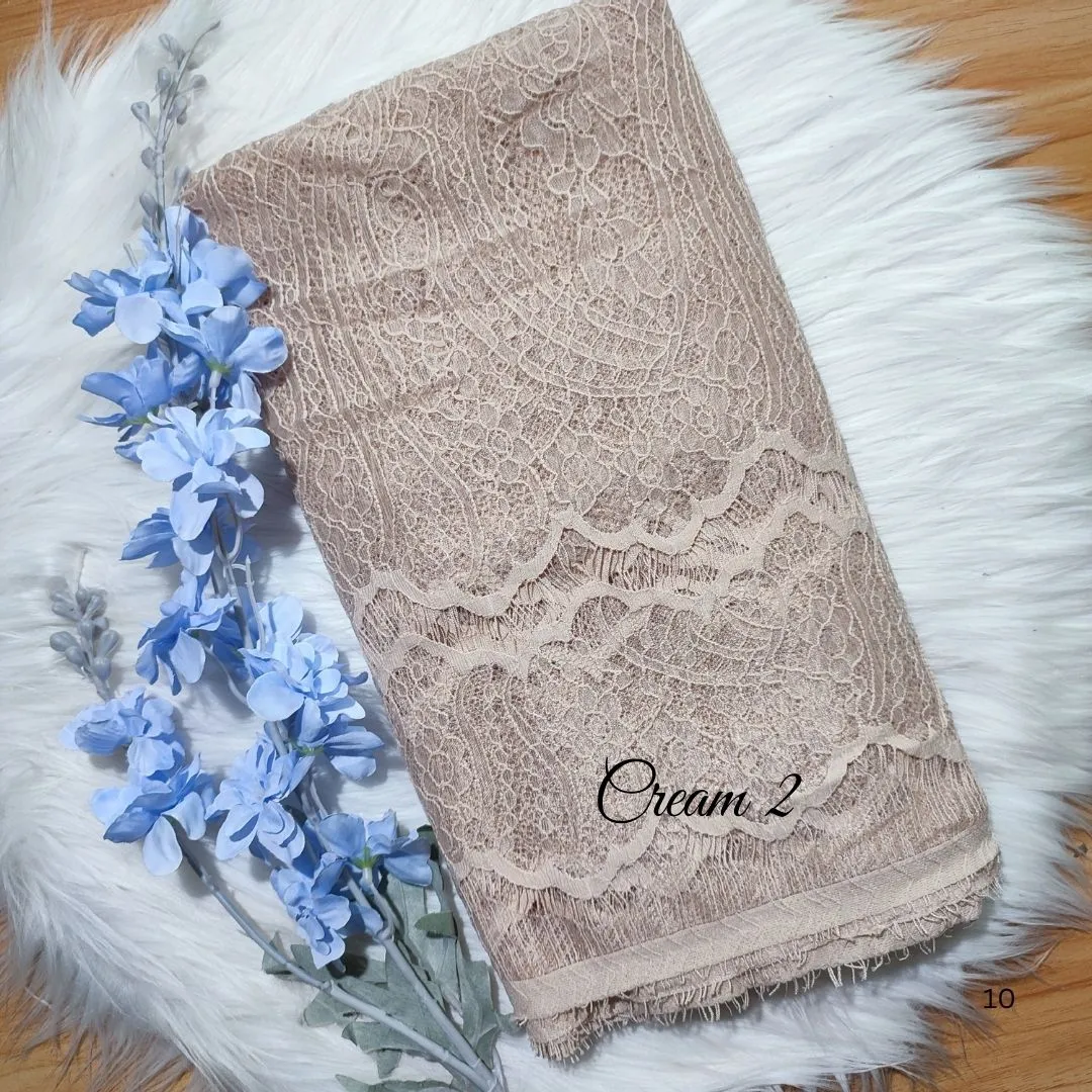 PANEL CHANTILLY POLOS - [ KODE 3945A ] - GRADE B - BAHAN KEBAYA - GAUN PENGANTIN - GAUN PESTA view 19