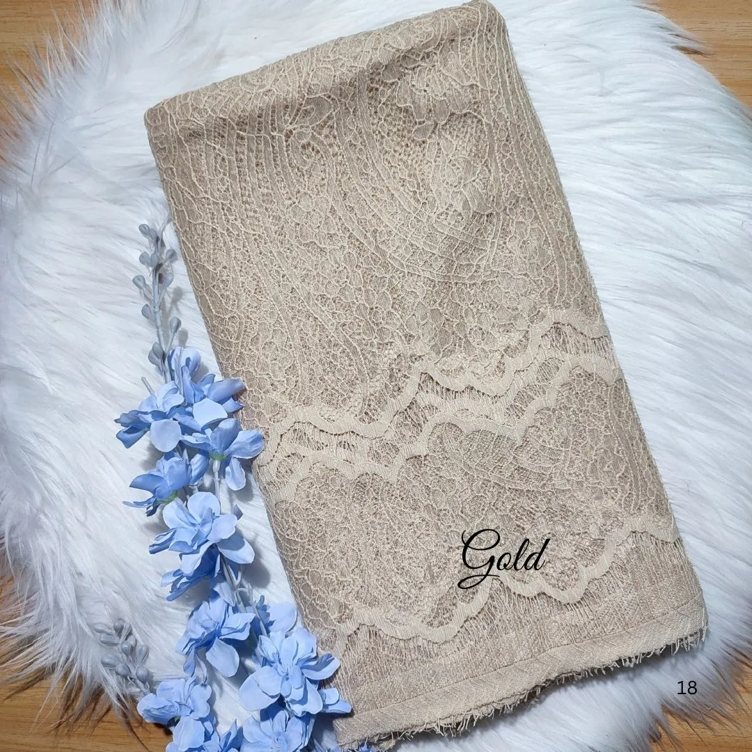PANEL CHANTILLY POLOS - [ KODE 3945A ] - GRADE B - BAHAN KEBAYA - GAUN PENGANTIN - GAUN PESTA view 14