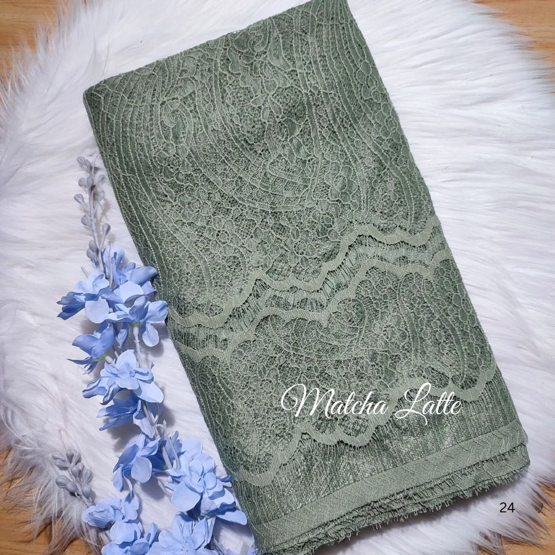 PANEL CHANTILLY POLOS - [ KODE 3945A ] - GRADE B - BAHAN KEBAYA - GAUN PENGANTIN - GAUN PESTA view 12