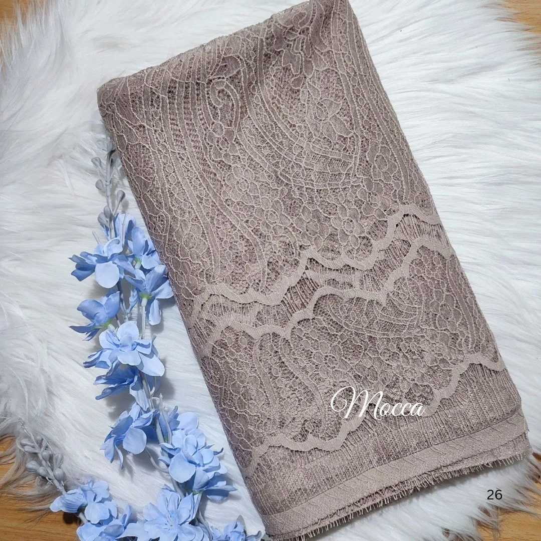 PANEL CHANTILLY POLOS - [ KODE 3945A ] - GRADE B - BAHAN KEBAYA - GAUN PENGANTIN - GAUN PESTA view 10