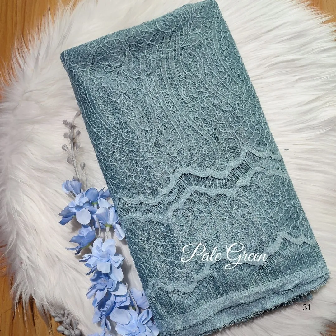 PANEL CHANTILLY POLOS - [ KODE 3945A ] - GRADE B - BAHAN KEBAYA - GAUN PENGANTIN - GAUN PESTA view 9