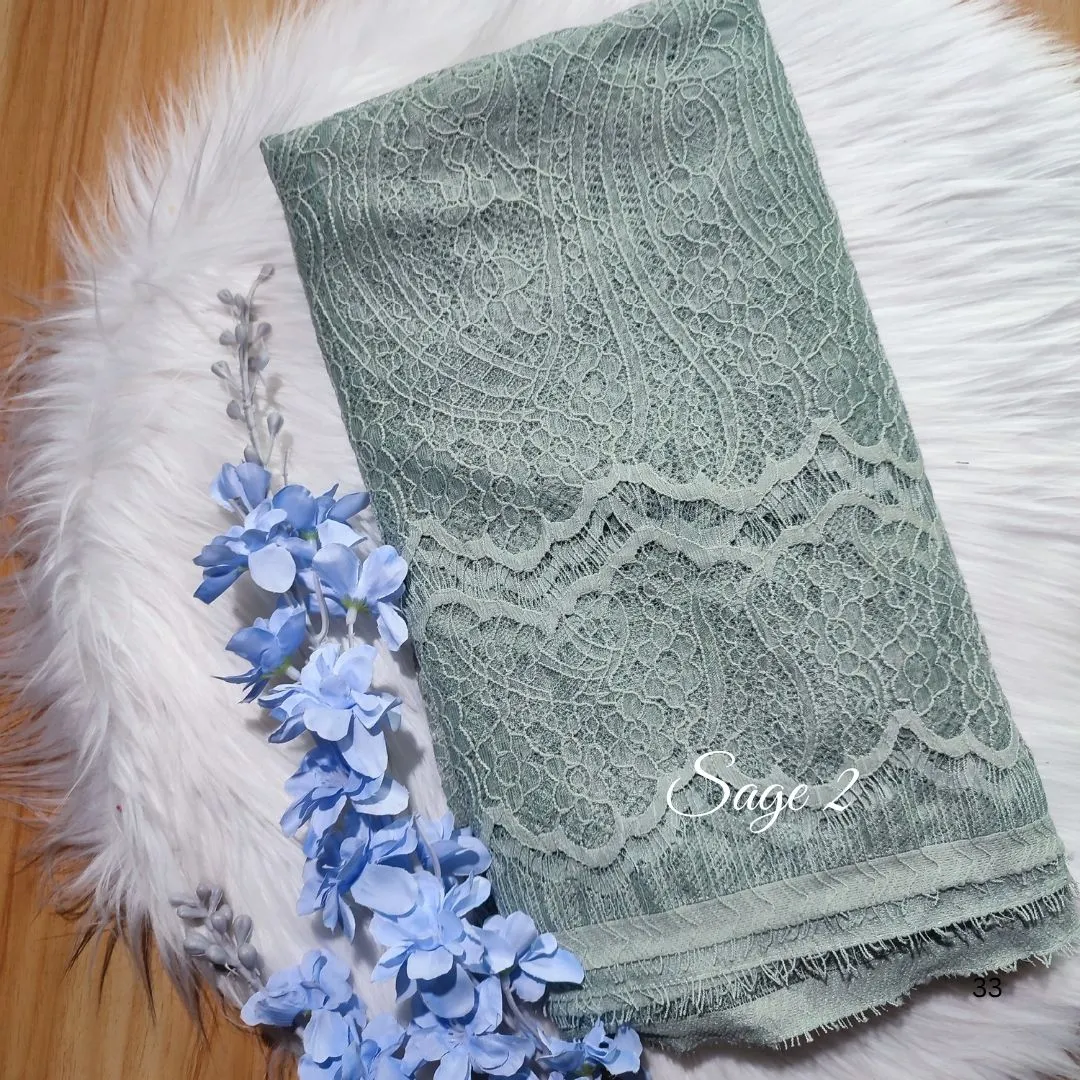PANEL CHANTILLY POLOS - [ KODE 3945A ] - GRADE B - BAHAN KEBAYA - GAUN PENGANTIN - GAUN PESTA view 7