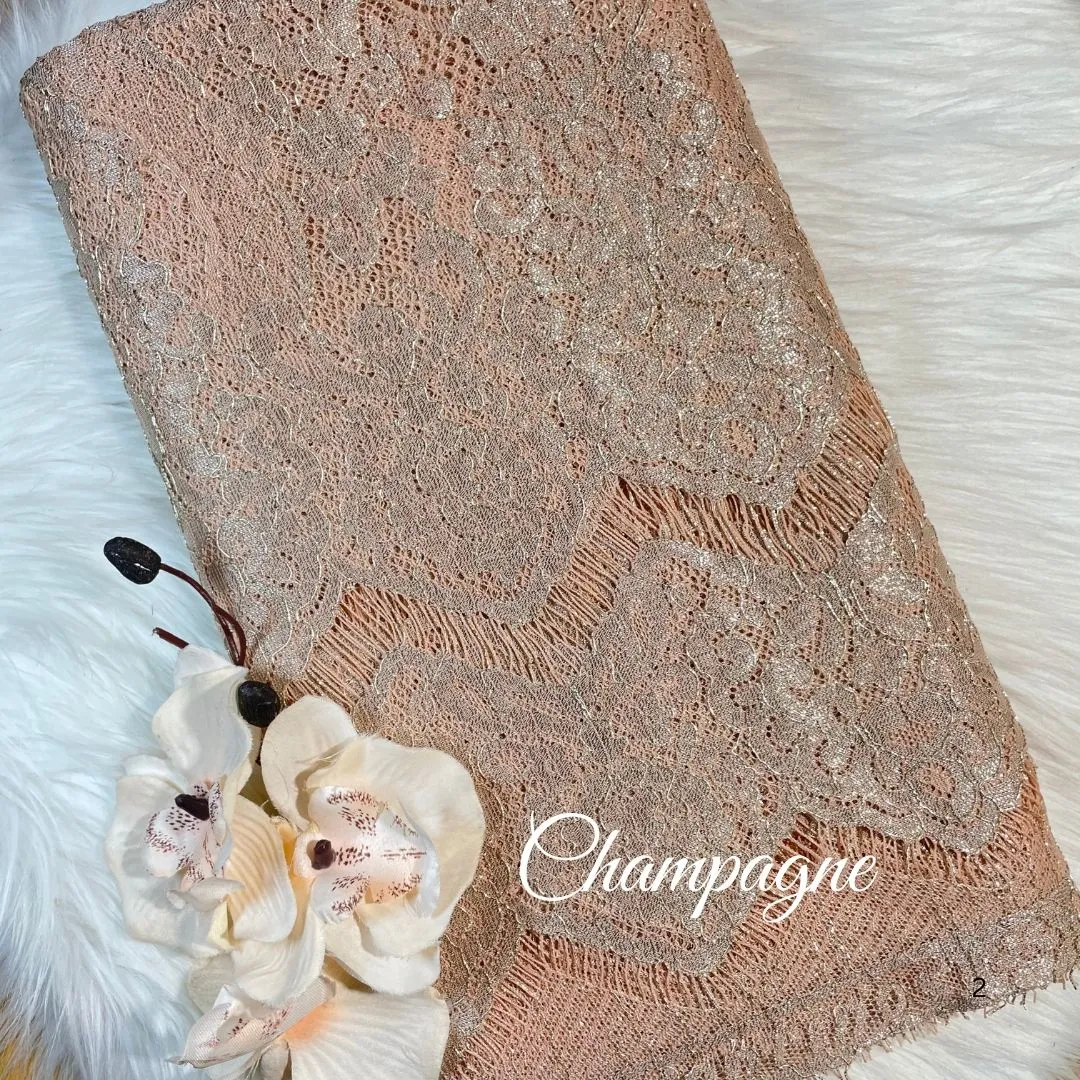 PANEL FULL METALIC - [ KODE 5215 ] - GRADE B - BAHAN KEBAYA - KEBAYA MODERN - GAUN PENGANTIN ELEGANT view 4