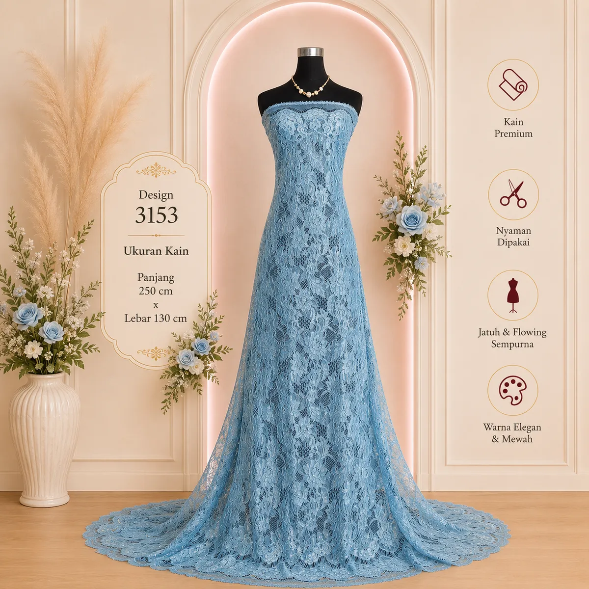PANEL FULL METALIC CORD DRESS